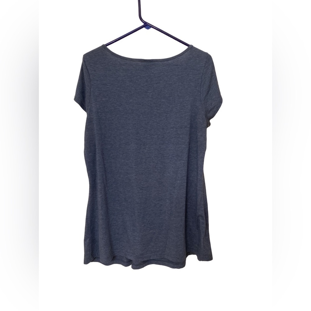 Vintage Venezia Babydoll Top 14 16 Blue Screen Print Y2K Empire Waist Shirt - Picture 2 of 4